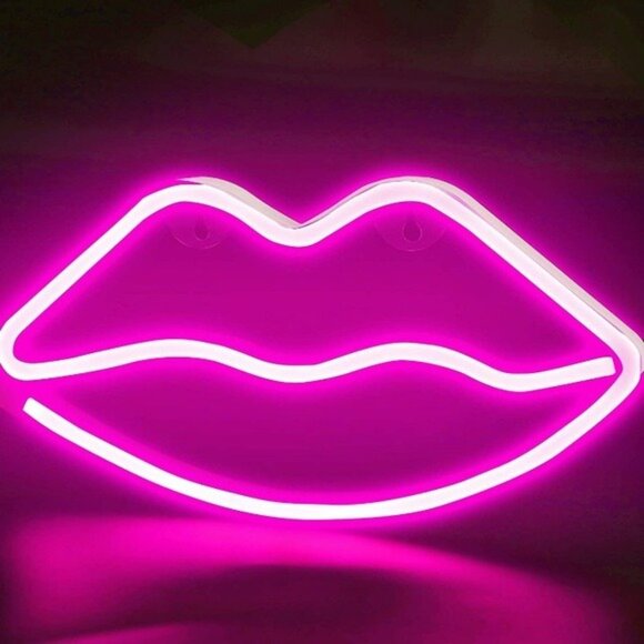 💋 Sassy Neon Pink Lip LED Light Cute Room Decor - Picture 7 of 7